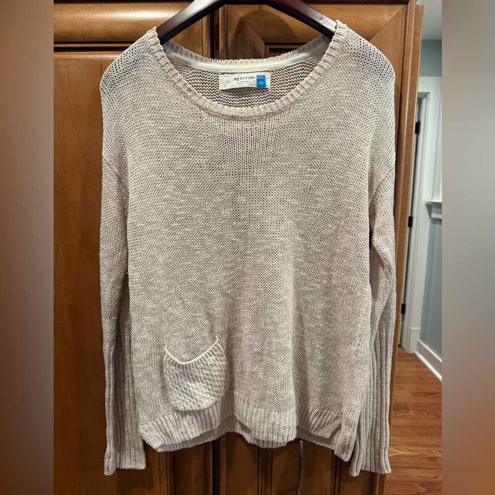 Sparrow by Anthropologie linen blend knit pullover sweater size XS